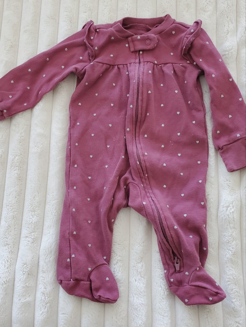 Carter's Mauve Pink Infant Footed One-Piece Onesie